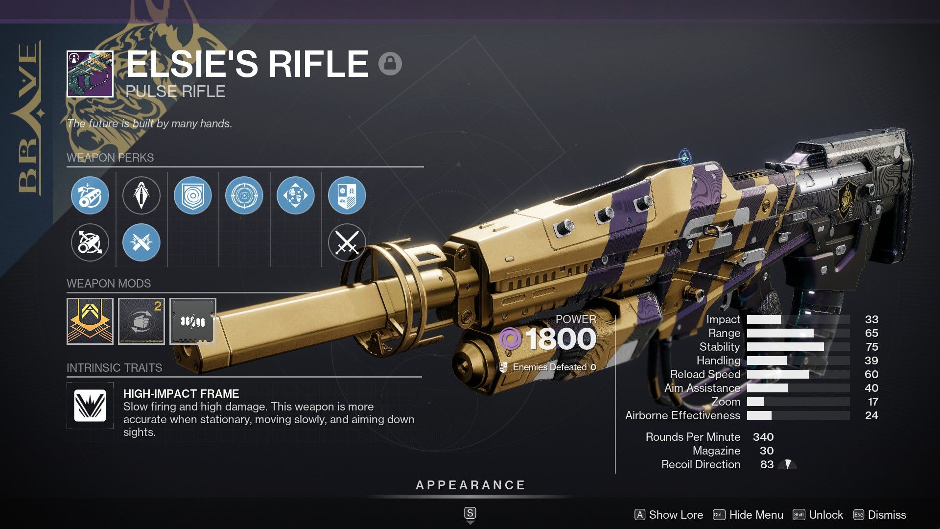 Elsie's Rifle with a random roll in Destiny 2