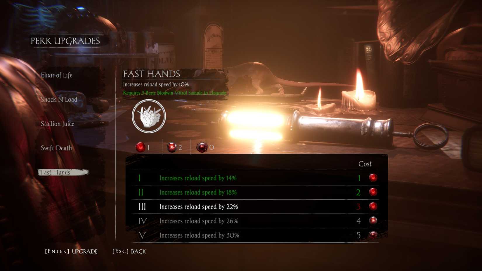 Sker Ritual perk list and upgrade tiers