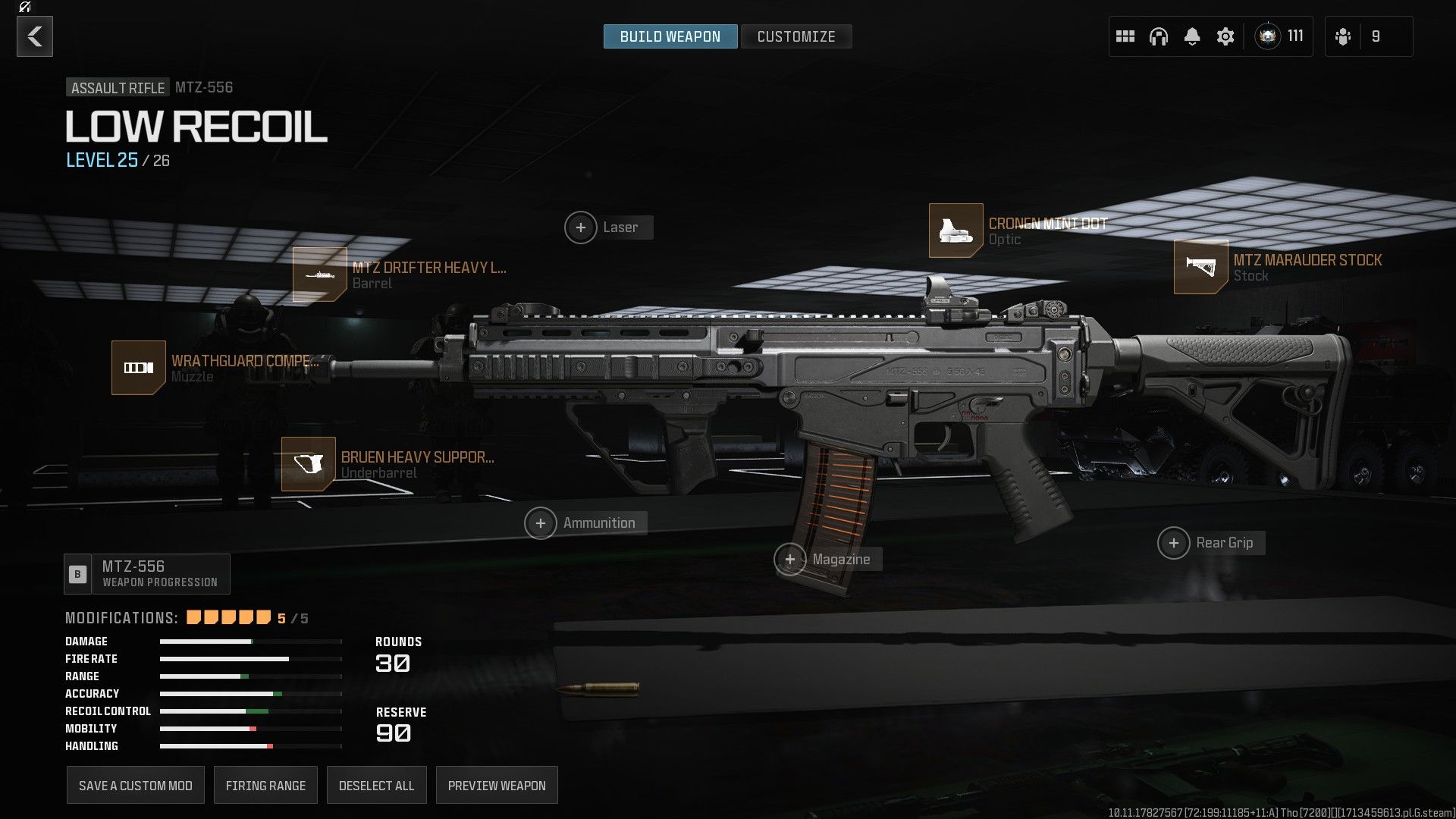 A low recoil build for the MTZ-556 in MW3