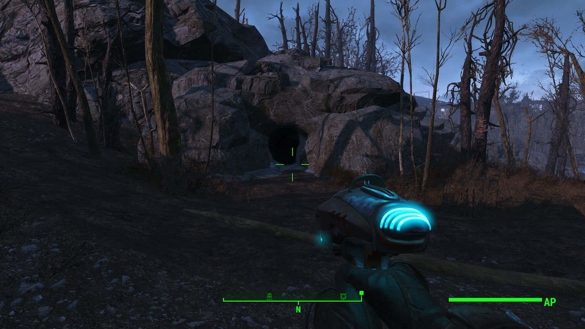 Unmarked cave containing the Alien Blaster Pistol in Fallout 4