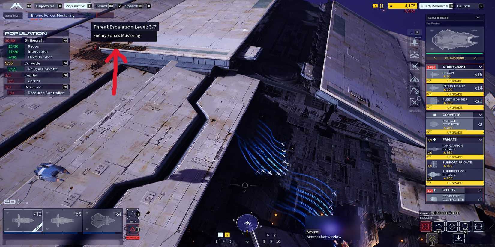 The Threat Escalation Level In A War Game