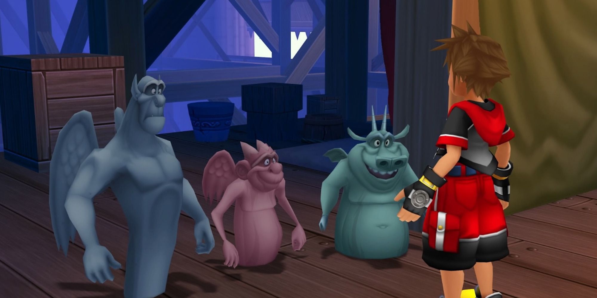 A cutscene featuring characters in Kingdom Hearts 3D