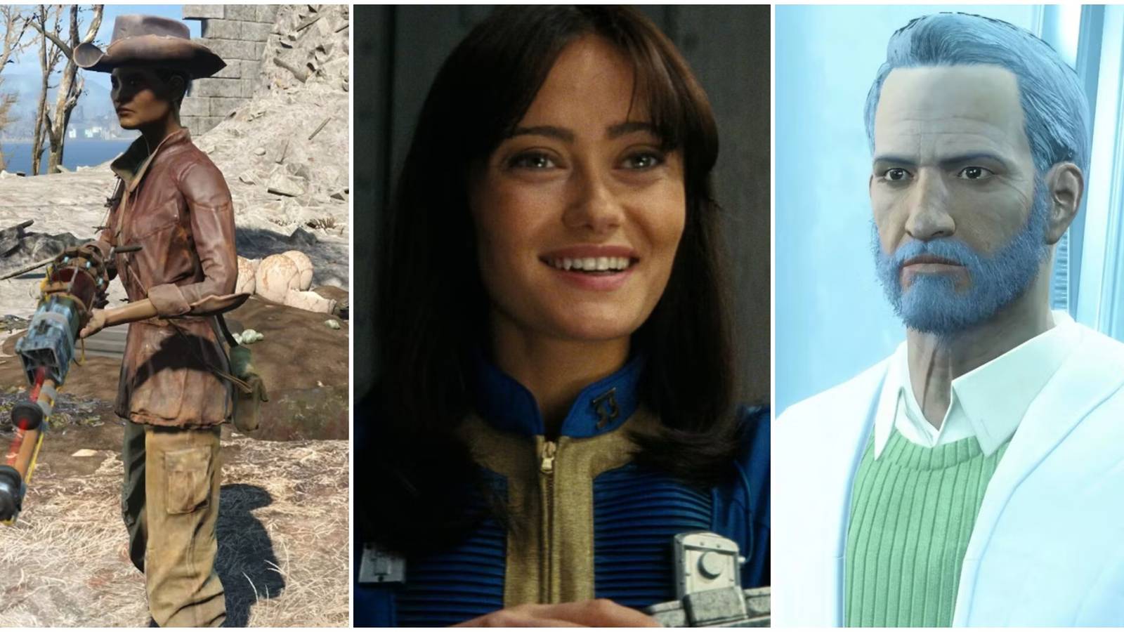 A member of the Minutemen faction, Lucy Maclean, and Father in Fallout 4