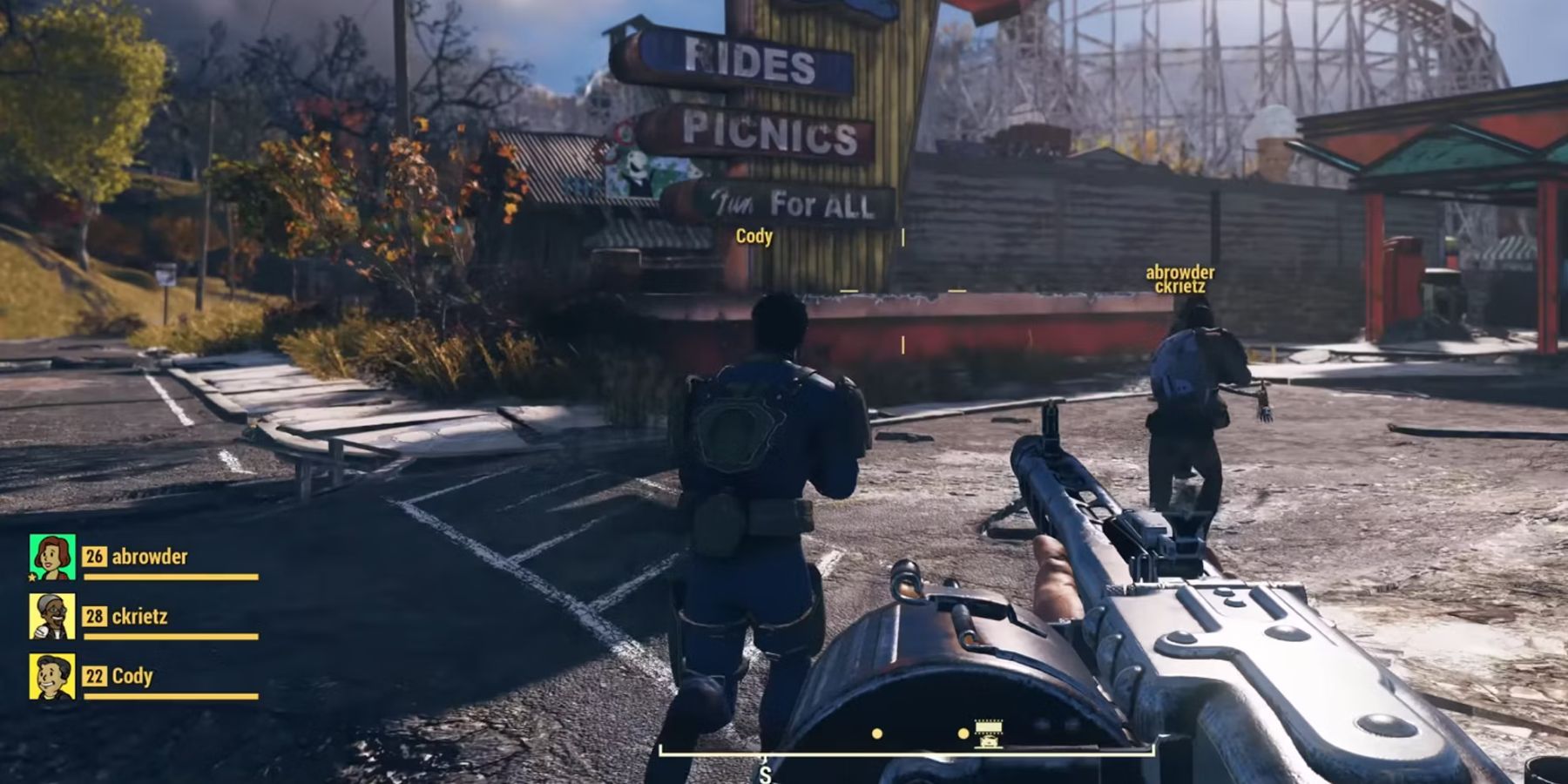 A multiplayer team in Fallout 76-1