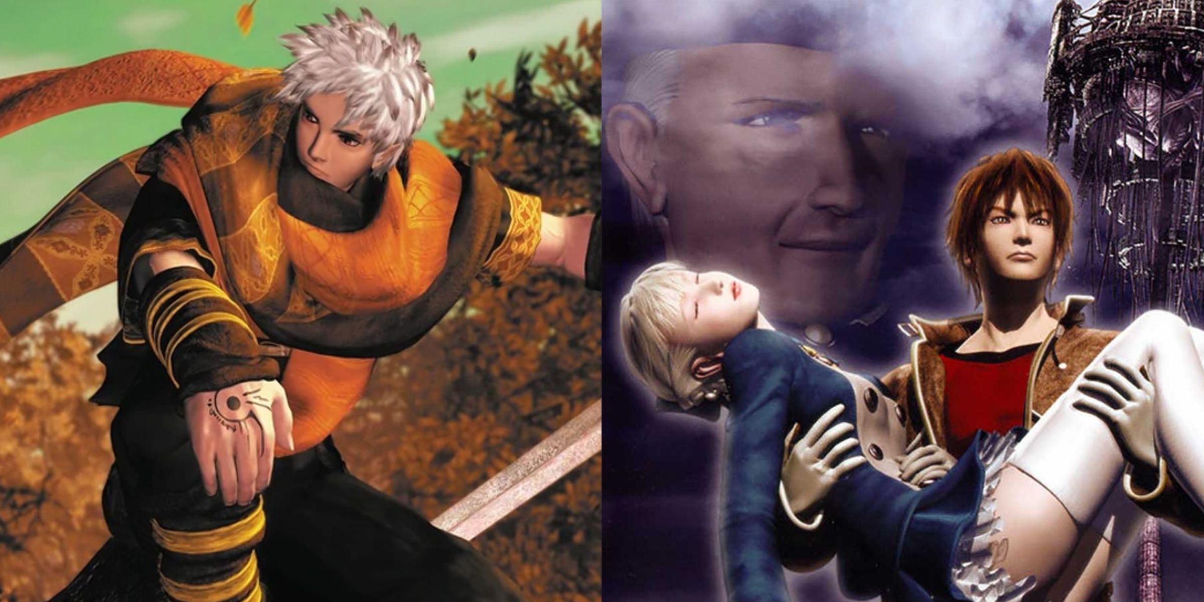 A split image of Evergrace and Shadow Hearts
