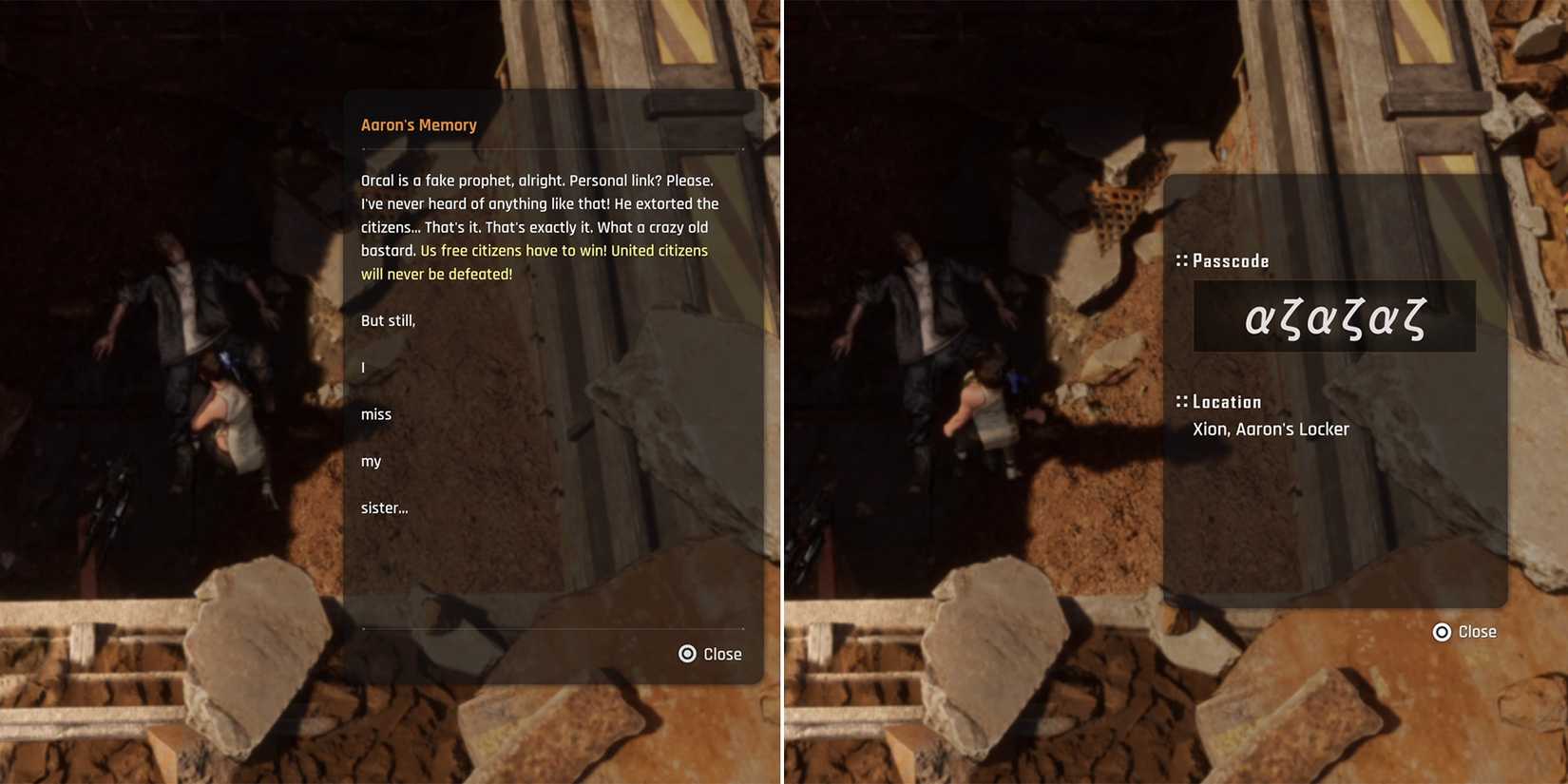 aaron locker passcode location in stellar blade