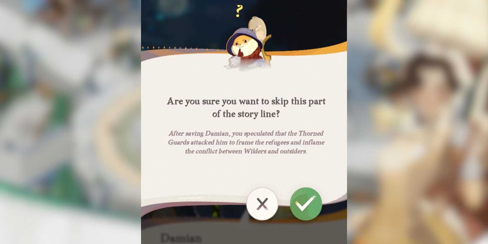 skipping a cutscene in afk journey.