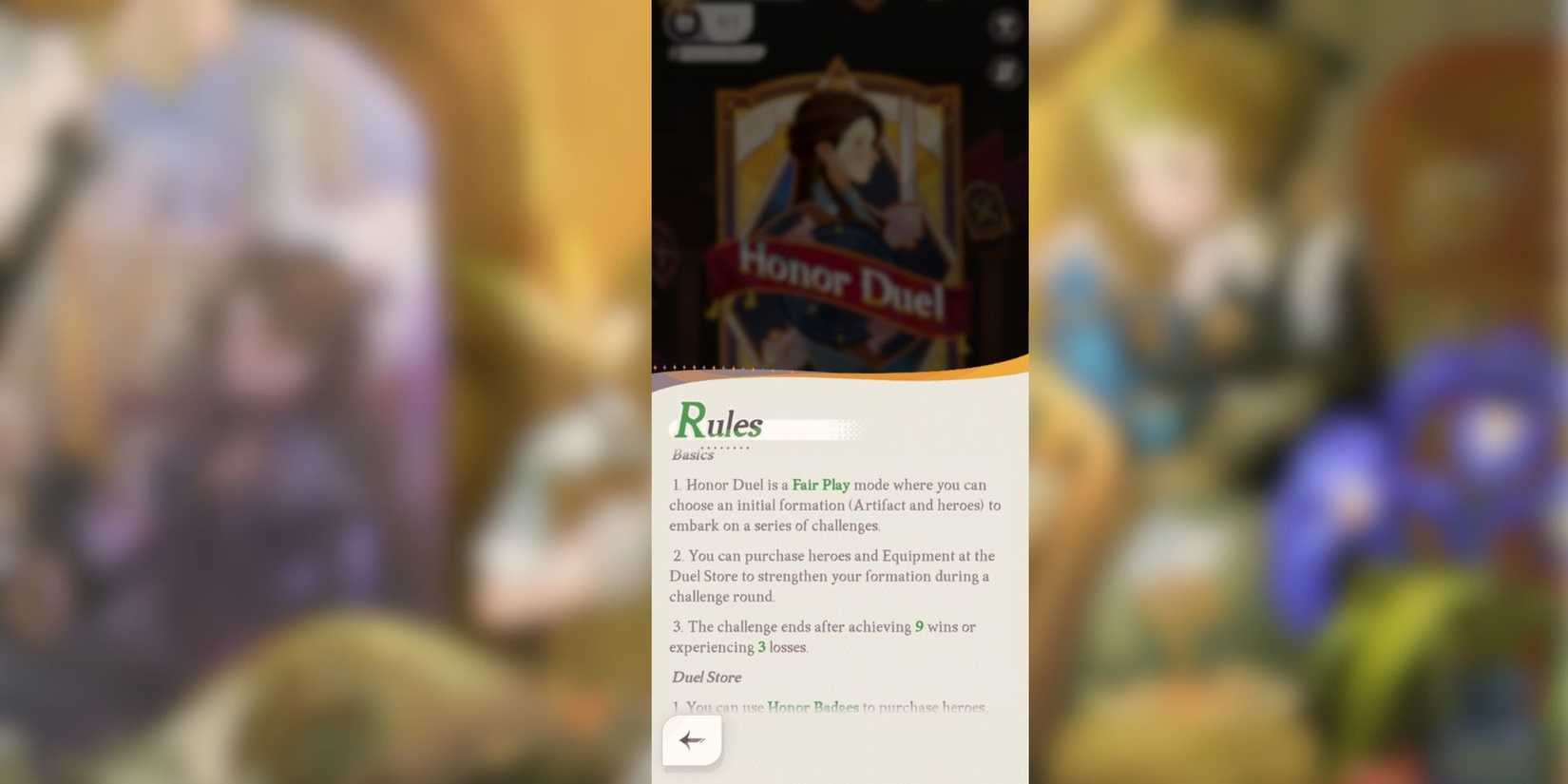 rules of honor duel in afk journey.