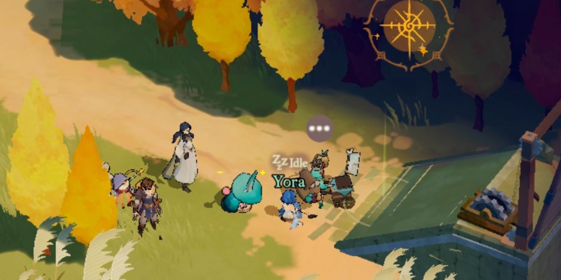 A group of characters on a road in AFK Journey