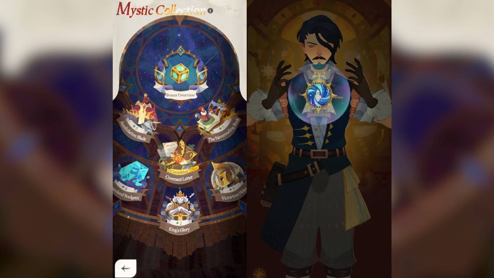 the art for mystic collections in afk journey.