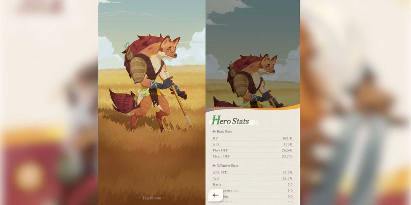 odie’s stats in afk journey.