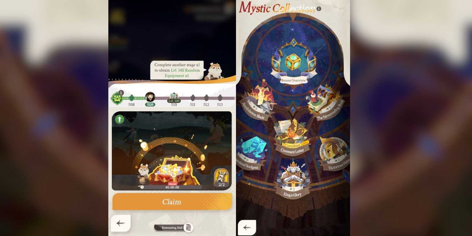 all mystic collection relics in afk journey.