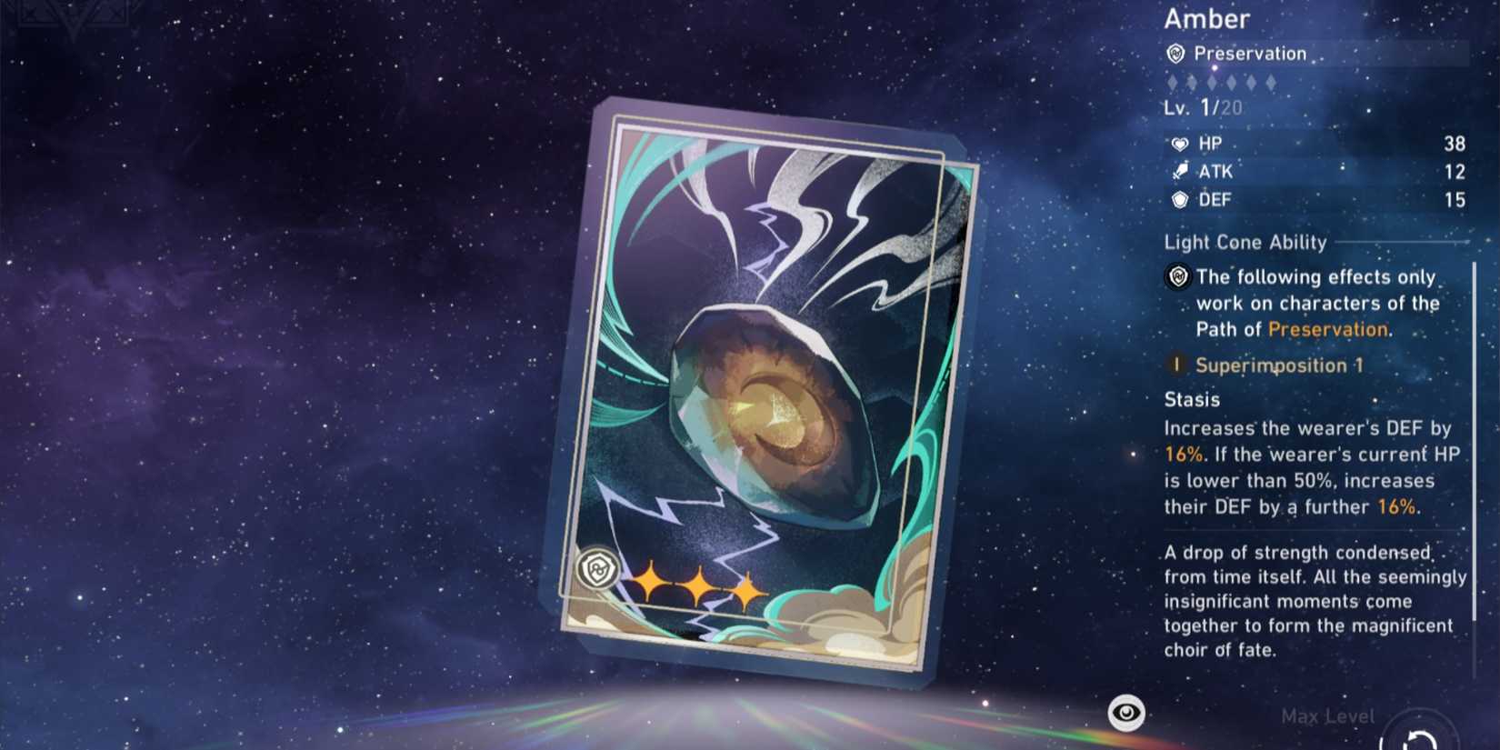 Amber Light Cone Honkai Star Rail