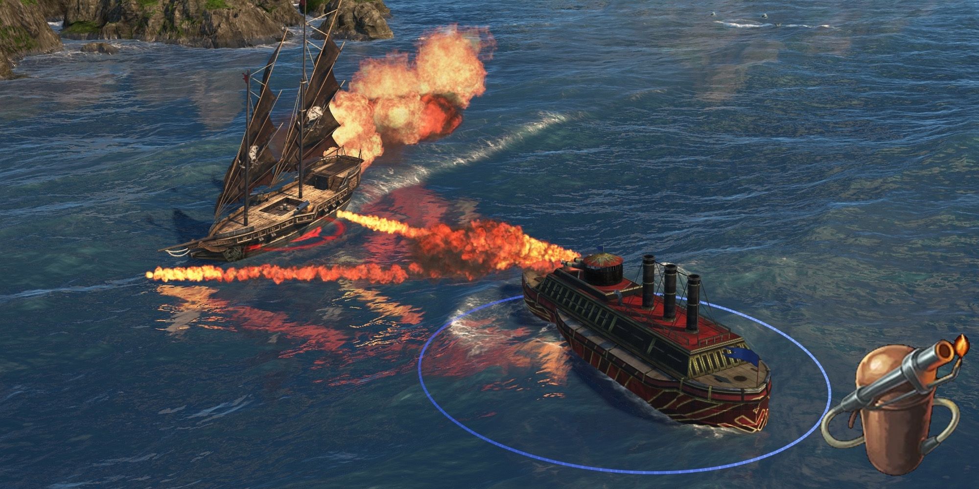 Anno 1800 Best Ship Items Flamethrower