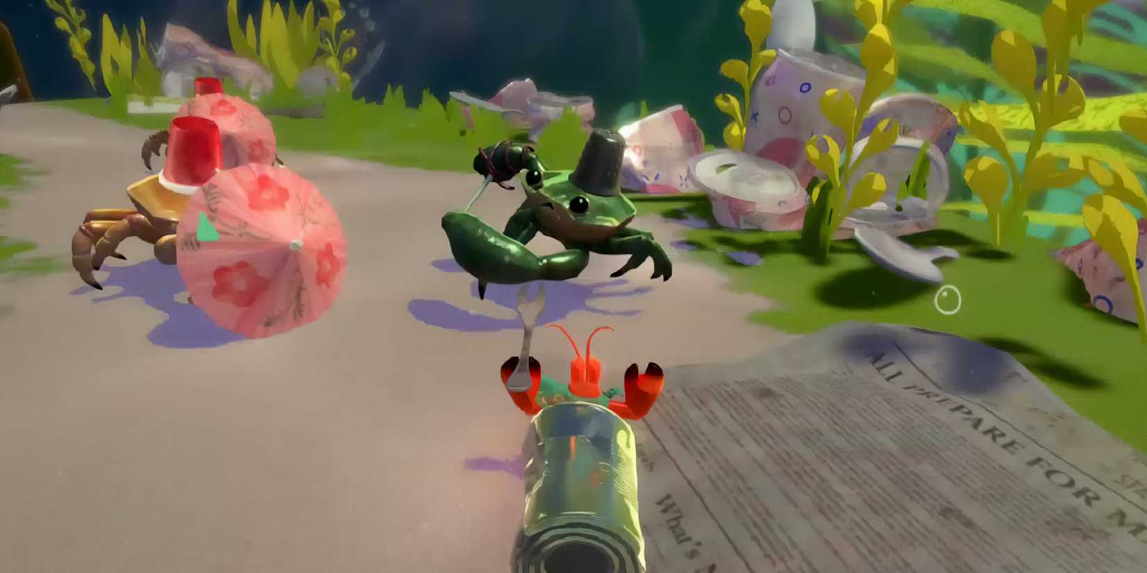 another-crabs-treasure-kril-hermit-crab-reef-game-rant-advance-fight-newspaper-drink-umbrellas-2