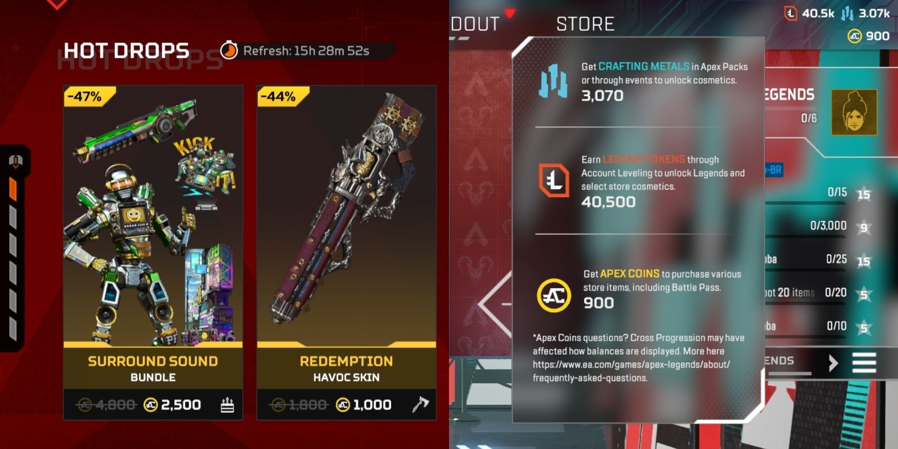 apex legends currencies description and ingame store