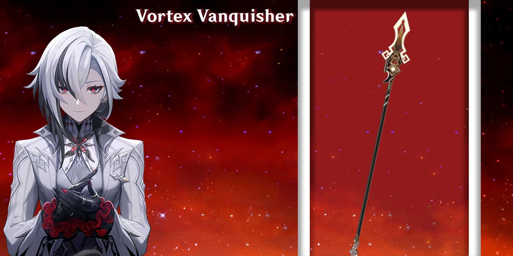 arlecchino using vortex vanquisher in genshin impact