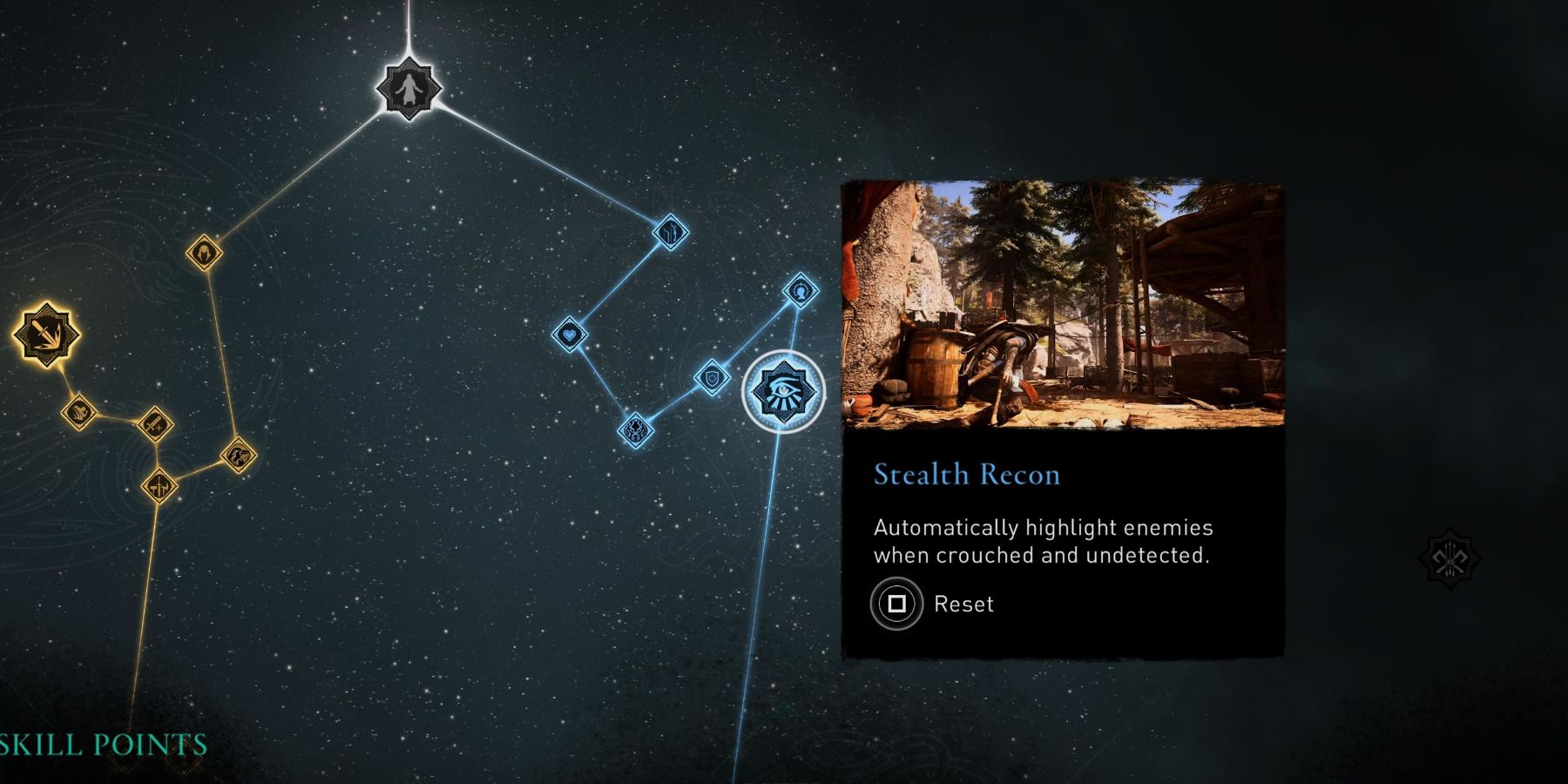 Assassin's Creed Valhalla - stealth recon on the skill tree