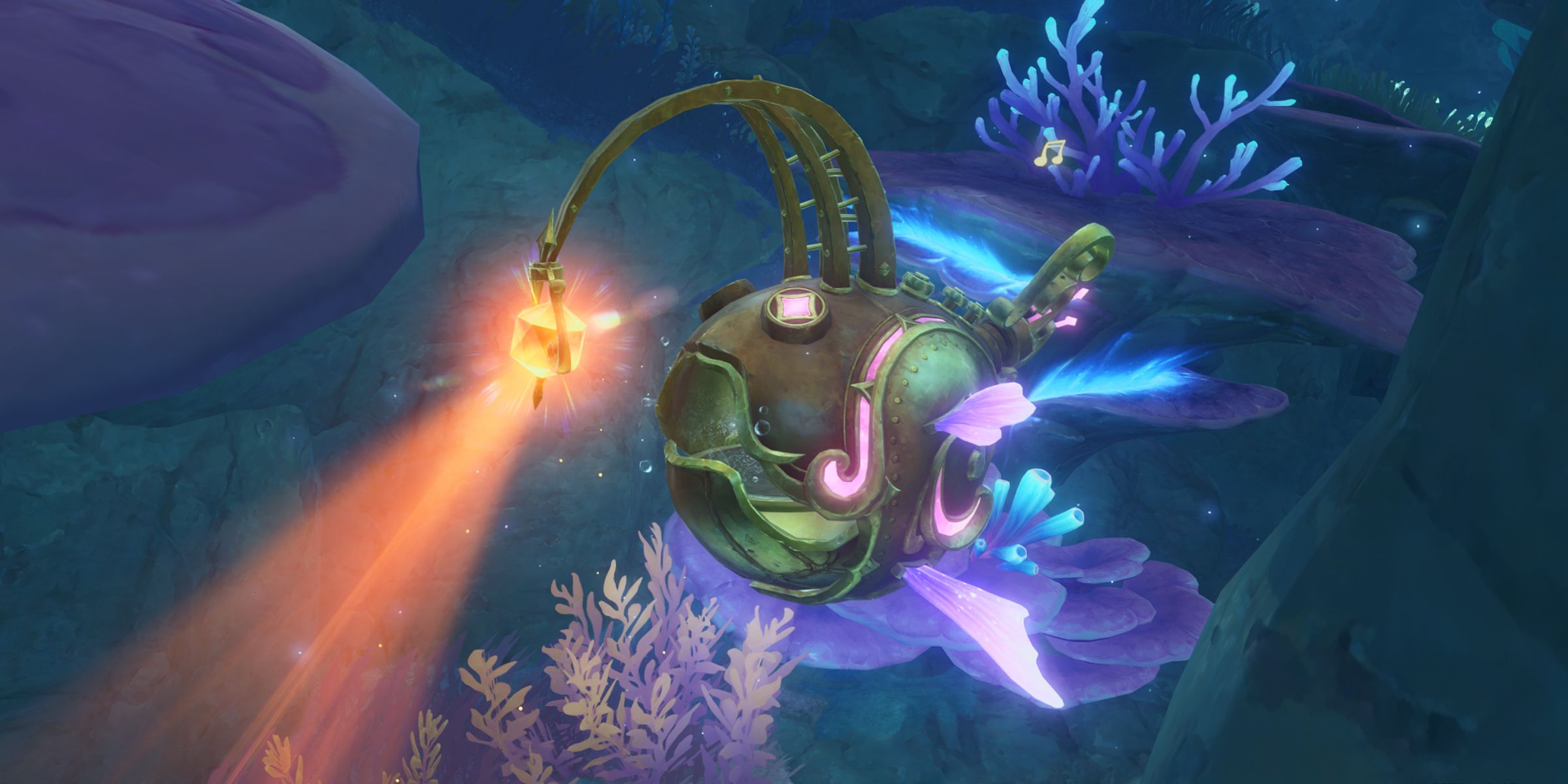 Genshin Impact: как заполучить сундук внутри робота Auric Anglerfish