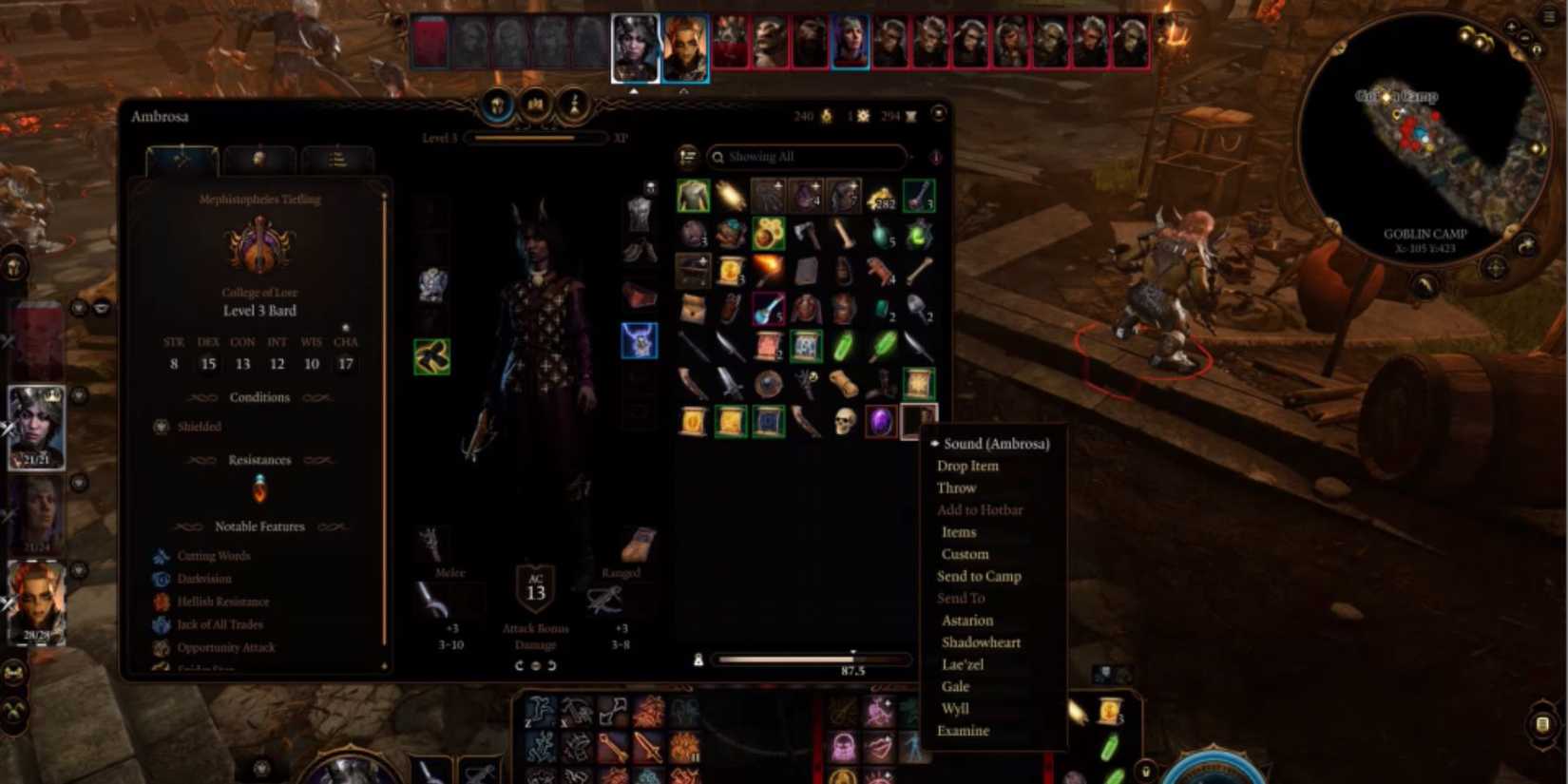 Baldur's Gate 3 How to use Lump's War Horn