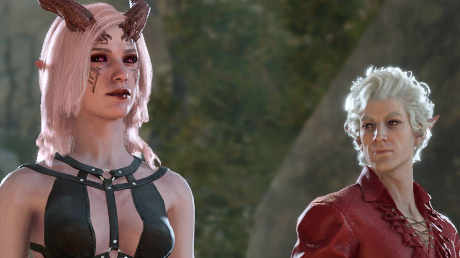 A tiefling characters and Astarion in Baldur's Gate 3