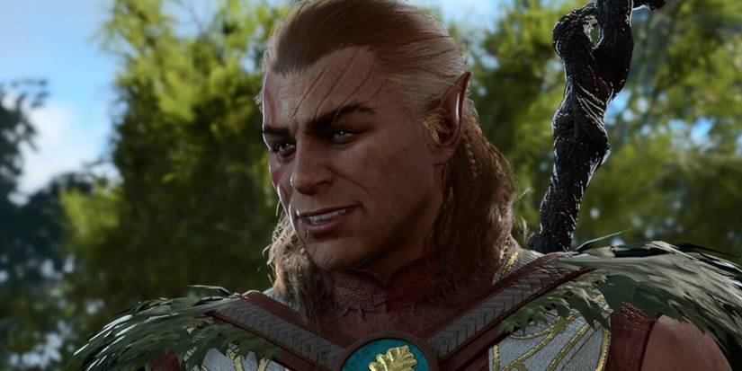 Baldur's Gate 3 Halsin in a conversation 