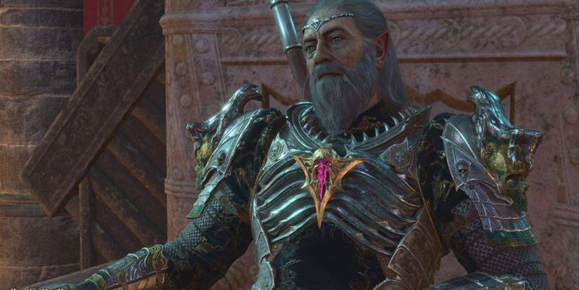 Baldur's Gate 3 Ketheric Thorm sitting on his throne
