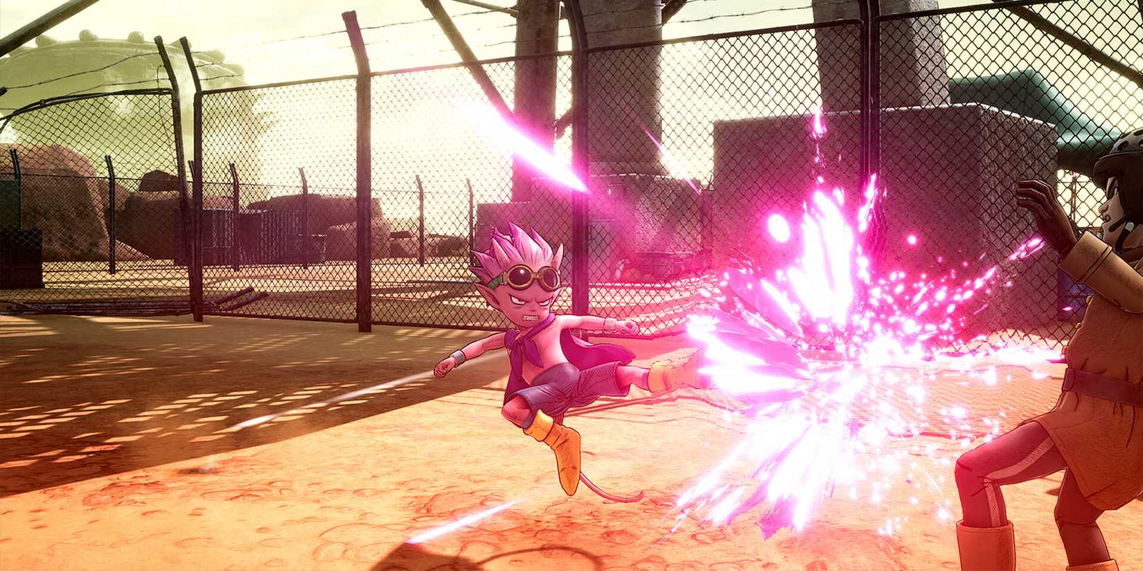 Beelzebub kicking an enemy in Sand Land