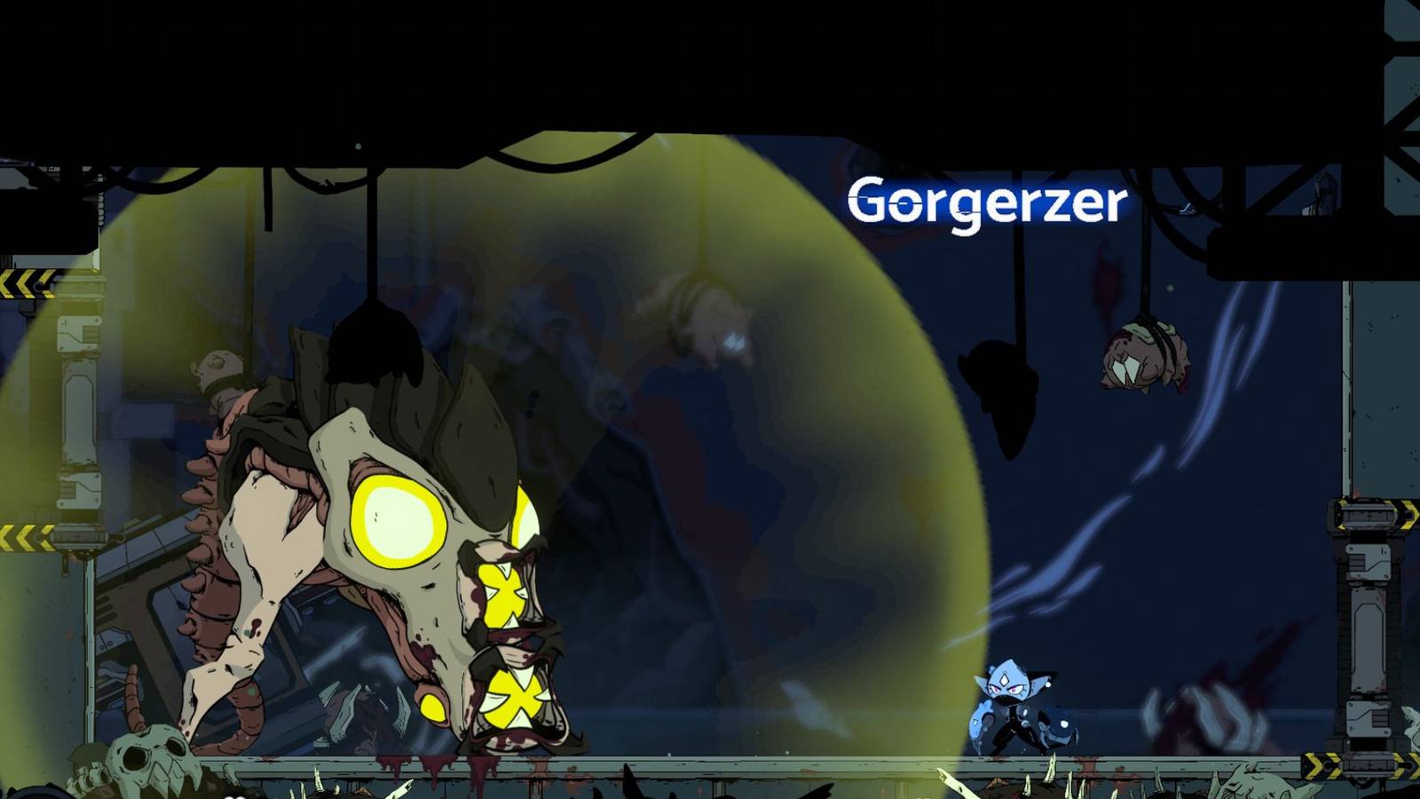 Harlo facing off with Gorgerzer in Biomorph