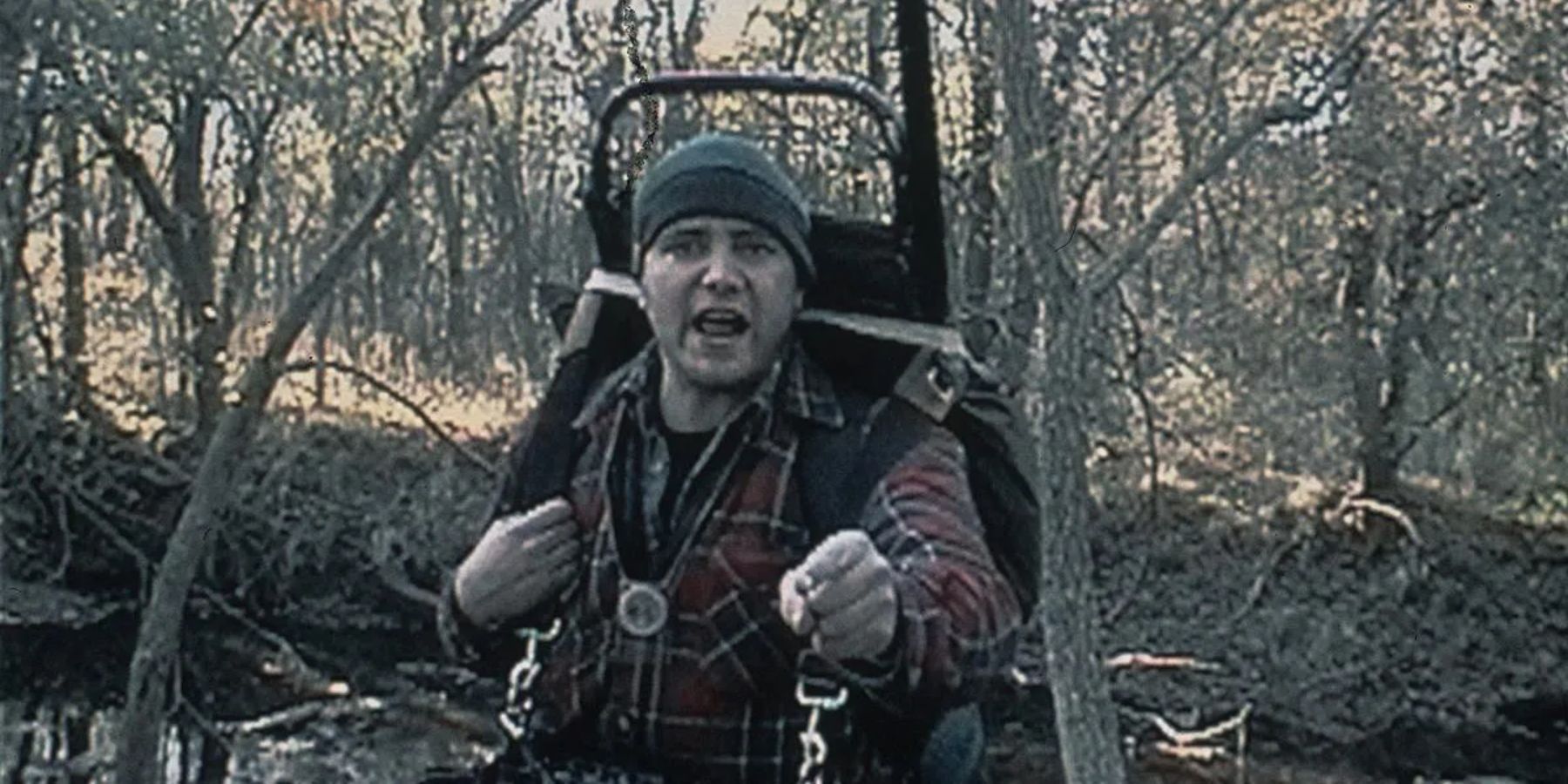 Mike in in the woods in The Blair Witch Project