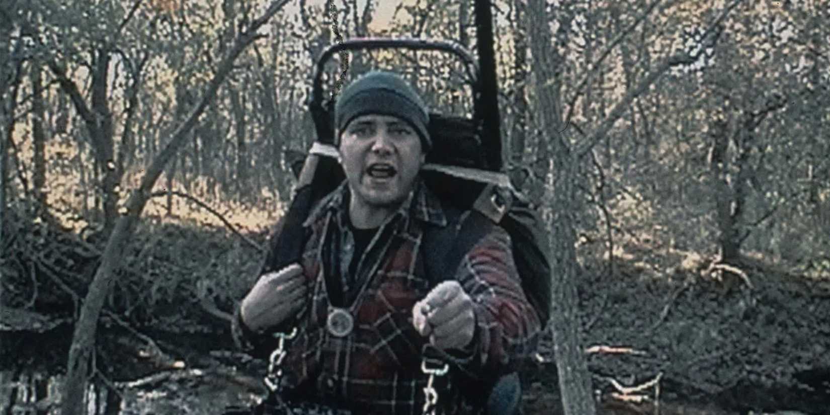 Mike in in the woods in The Blair Witch Project