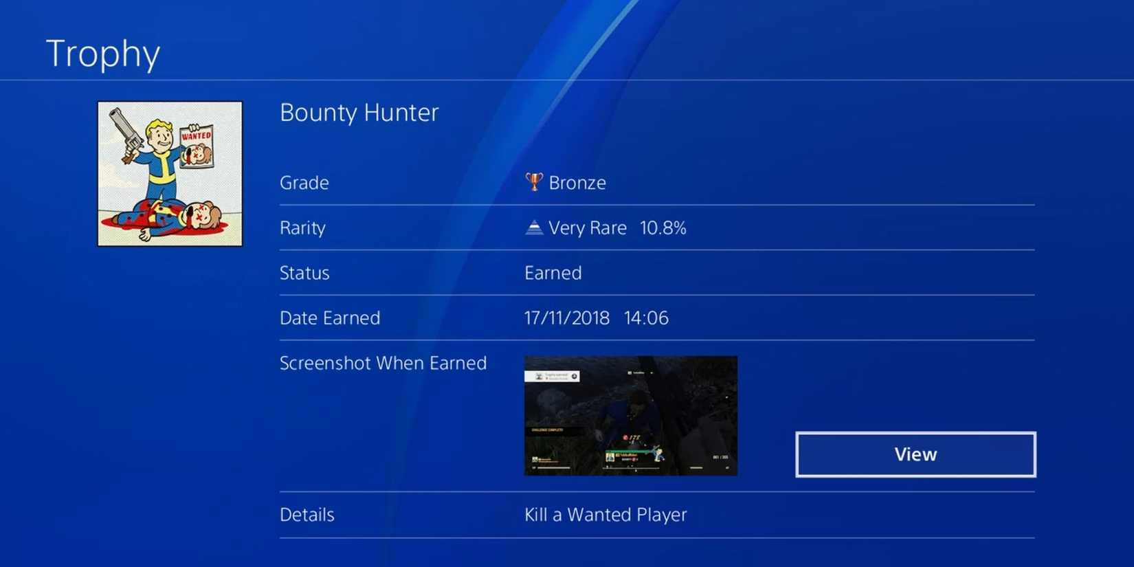 Bounty Hunter Trophy Fallout 76