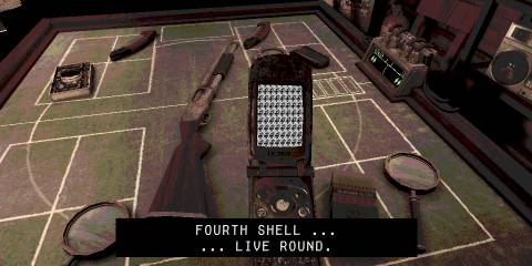 a visaul effect plays while using the burner phone in Buckshot Roulette