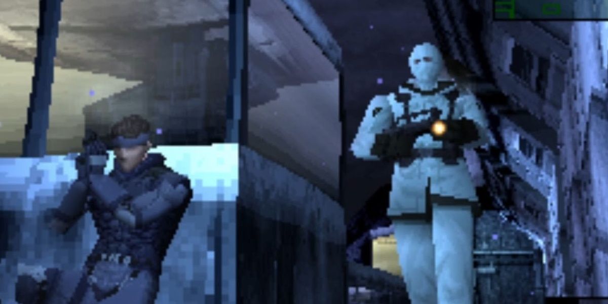 snake hiding from a guard in mgs1