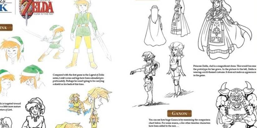 concept art for zelda 3 that featured scifi designs
