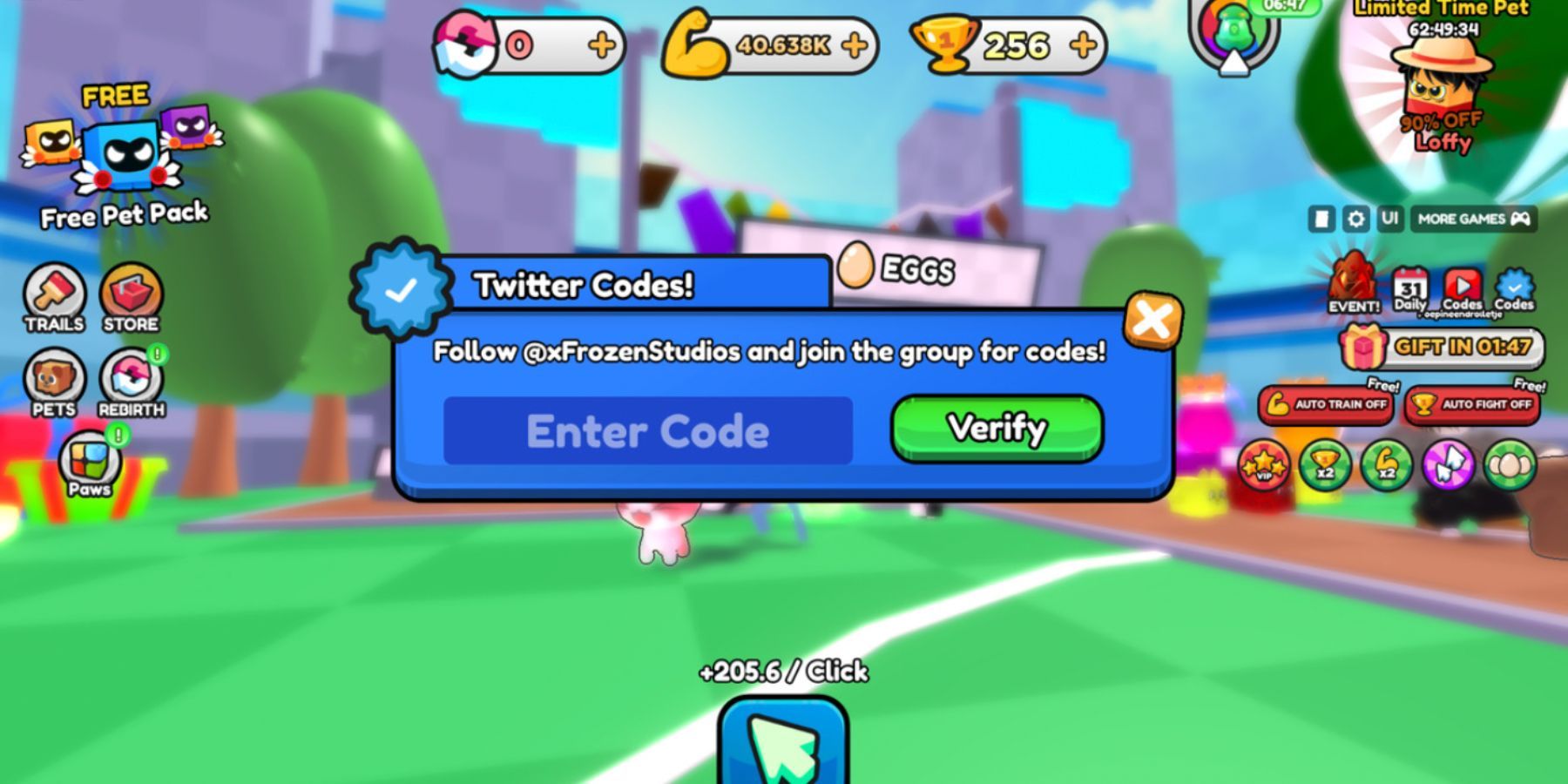Catching Simulator: the codes tab