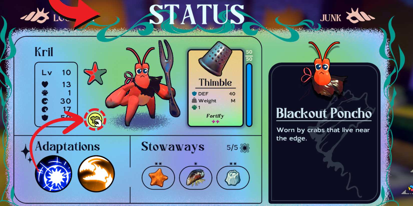 changing outfits in another crab's treasure