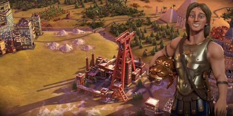Alexander the Great with a Wonder under construction in Civilization 6
