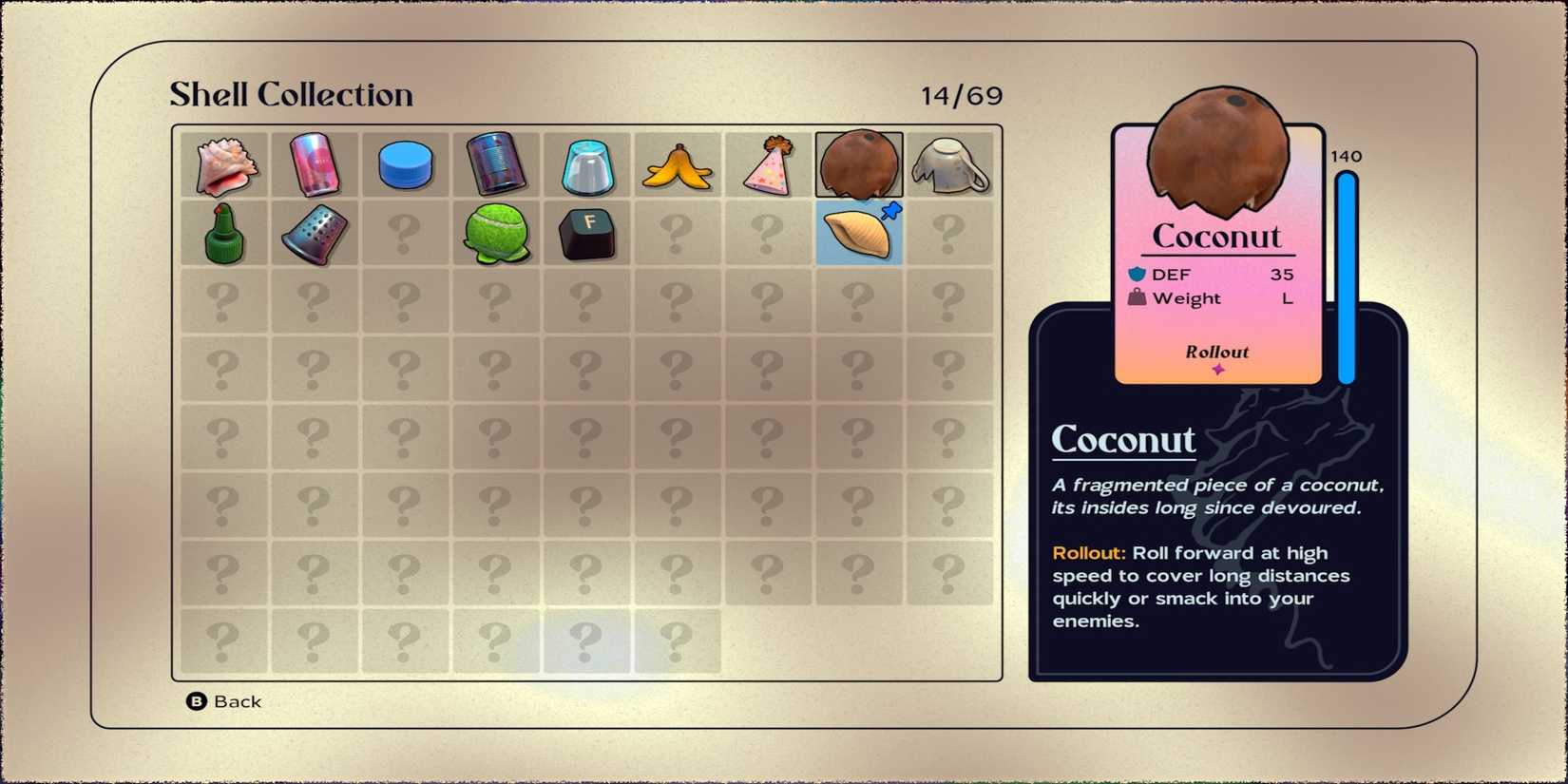 Coconut shell in Another Crab's Treasure