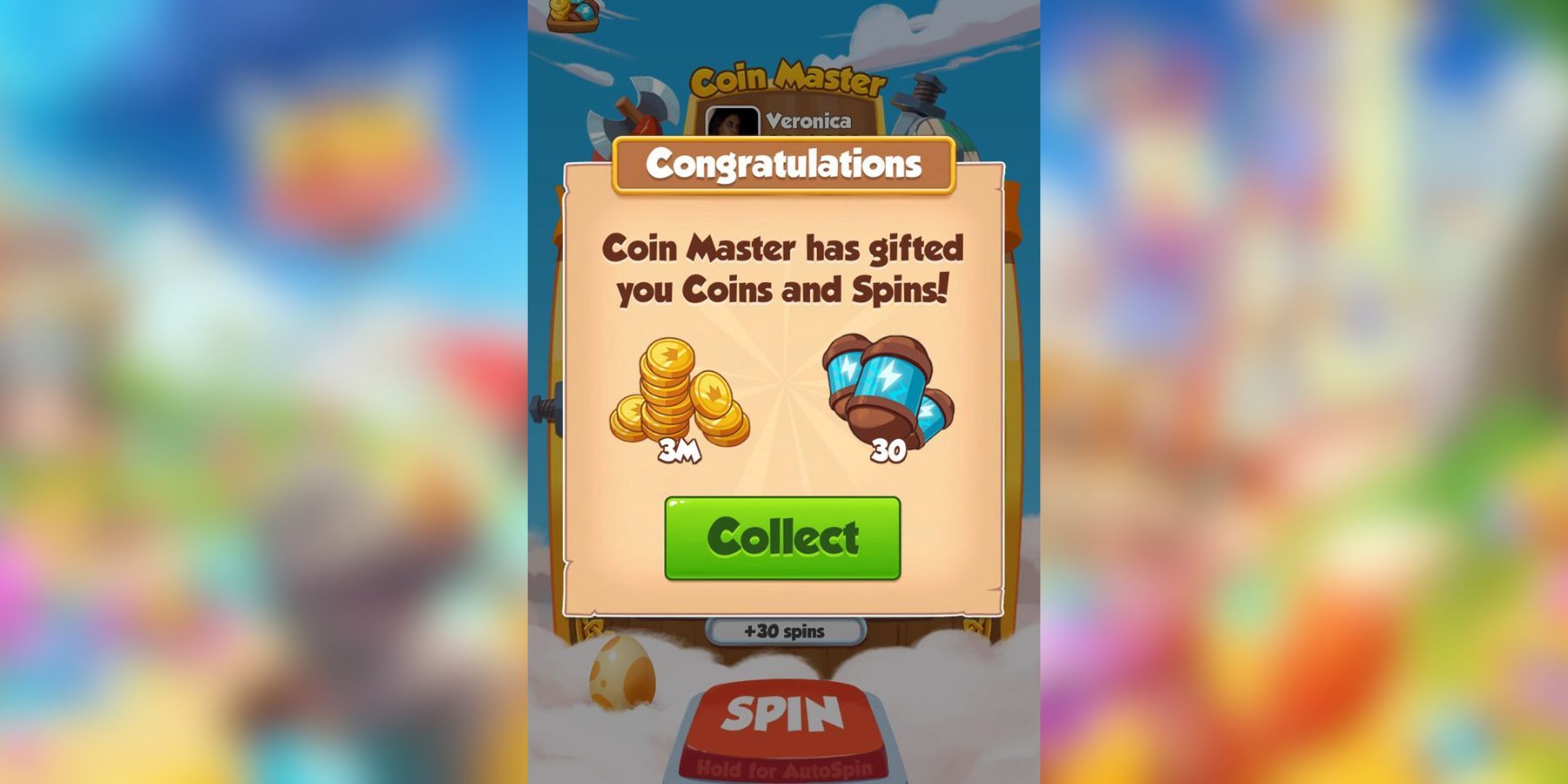3M coins and 30 spins reward for Coin Master