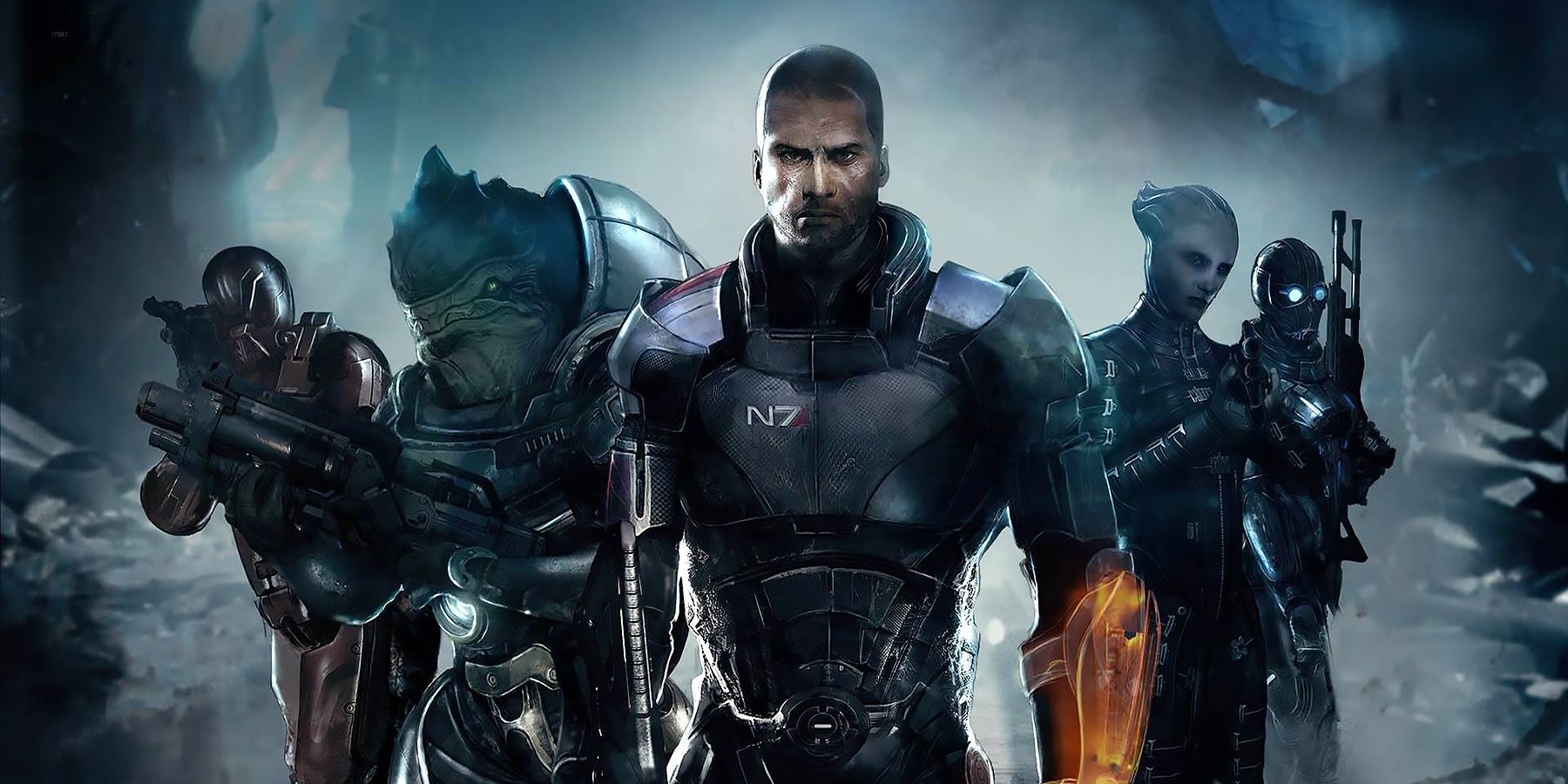 Commander Shepard and team from Mass Effect
