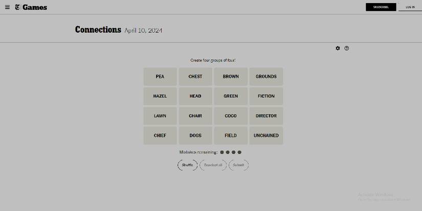 Connections new puzzle