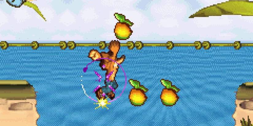 Crash Bandicoot climbing through some vines.