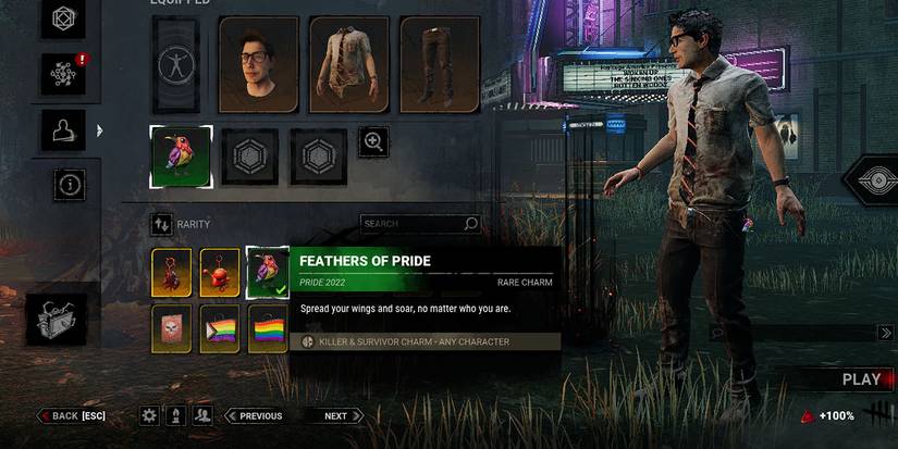 Dead By Daylight Feathers Pride Charm