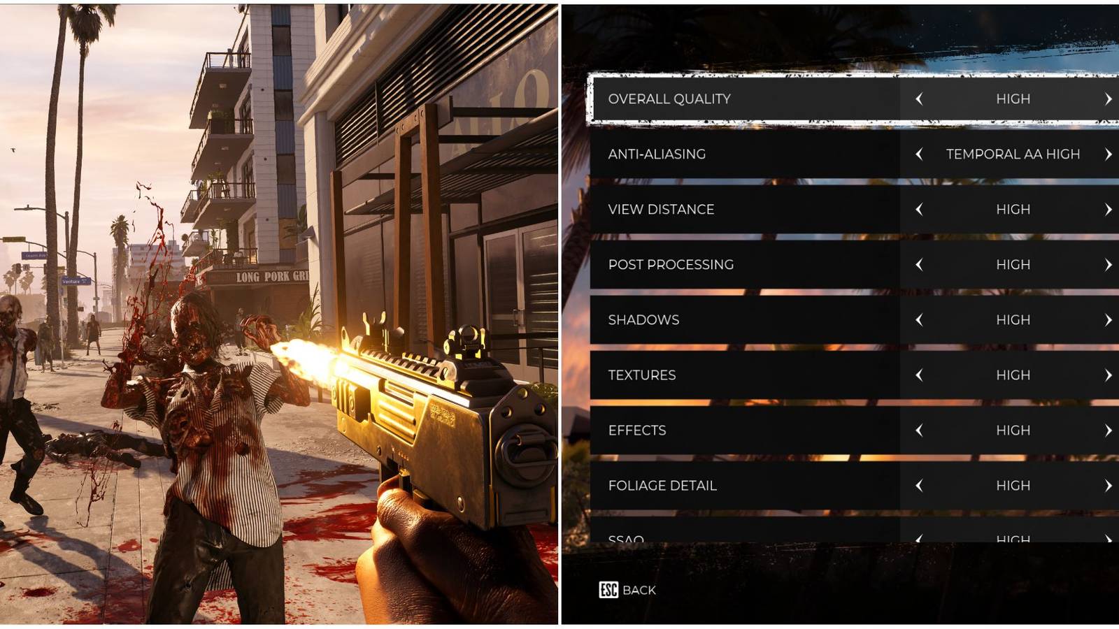 dead island shooting enemies and graphic setting