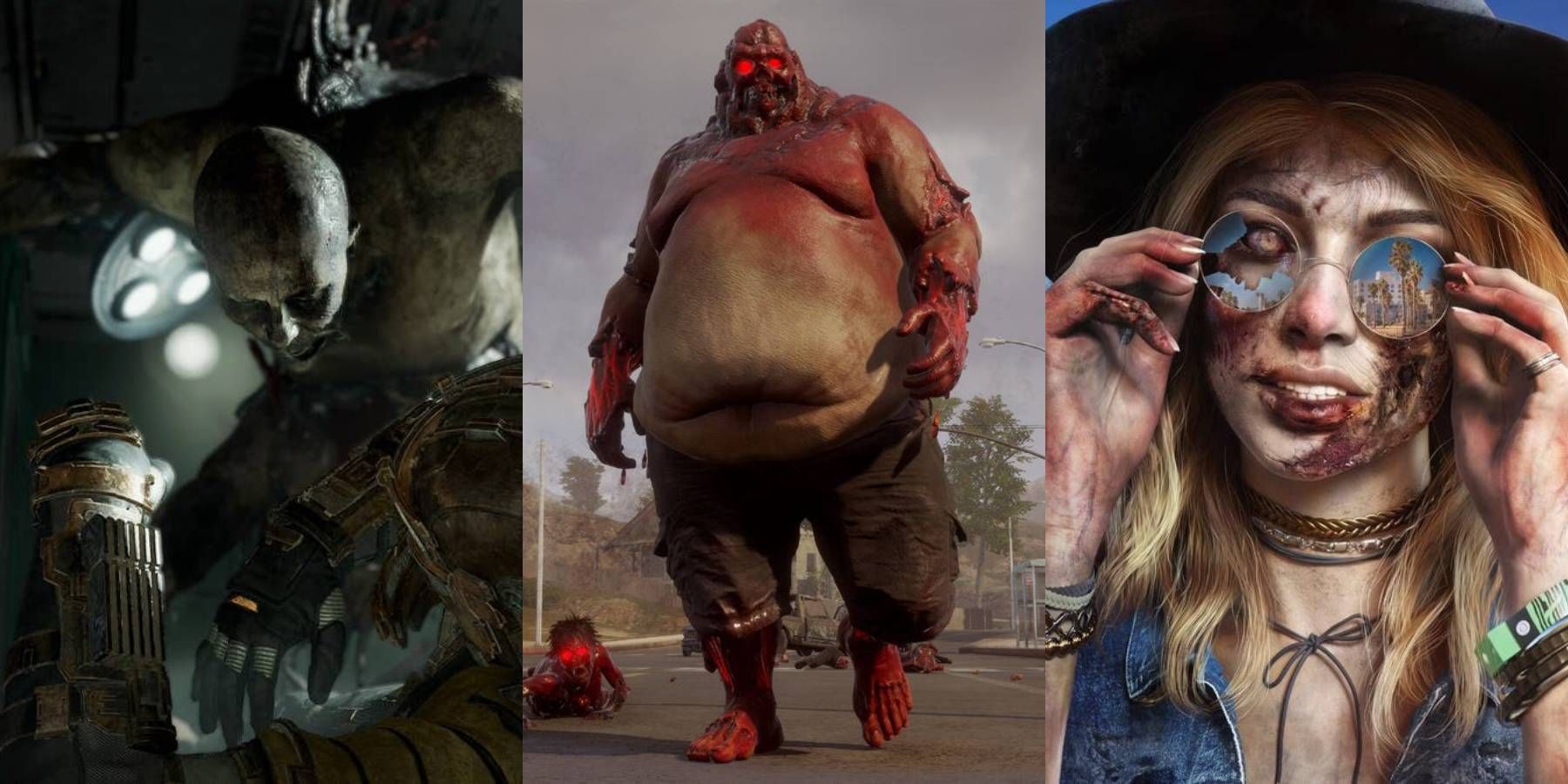 A Necromorph from Dead Space, Juggernaut from State of Decay 2, and zombie from Dead Island 2