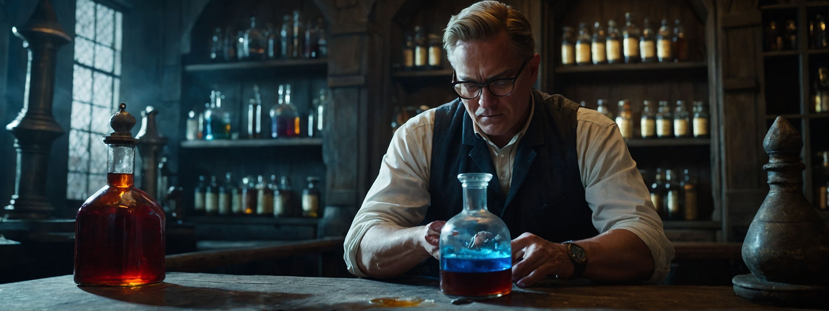 alchemist creating potions