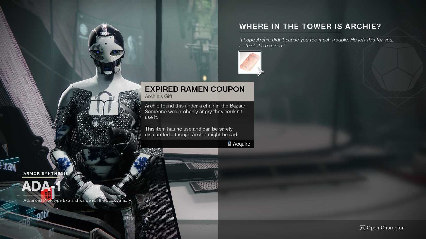 destiny 2 where in the system is archie - quest reward