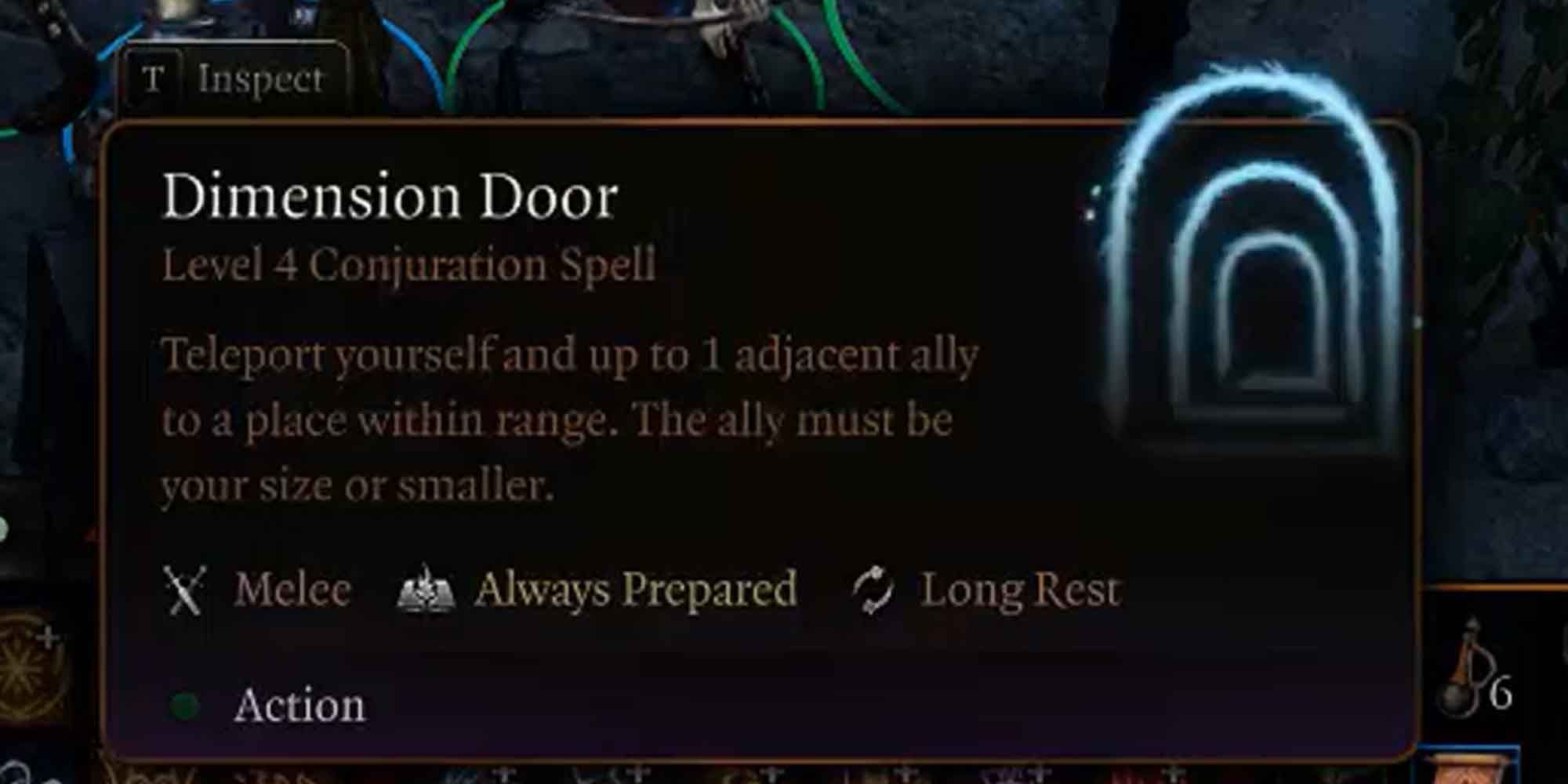 The Dimension Door spell in Baldur's Gate 3