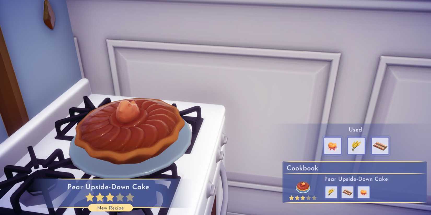 disney dreamlight valley pear-upside down cake